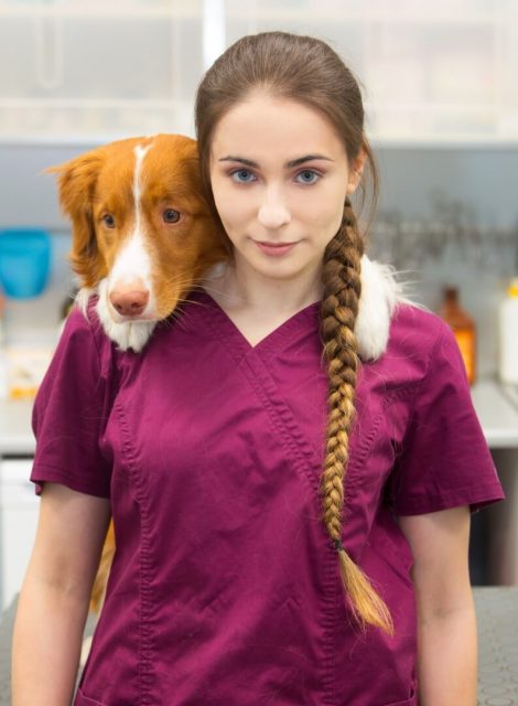 lekarz weterynarii z psem